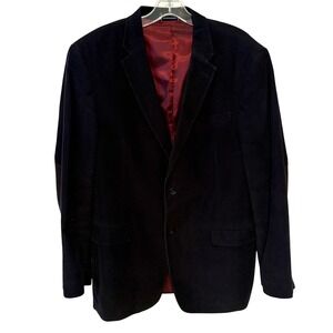 Tommy Hilfiger Men's Navy Corduroy Blazer with Elbow Patches in Size 42L